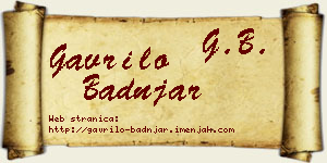 Gavrilo Badnjar vizit kartica